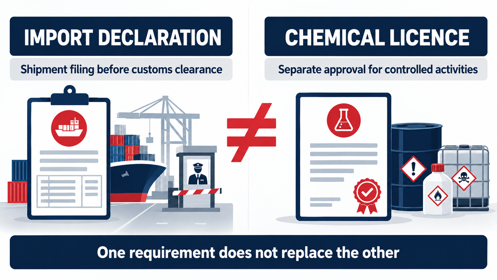 Difference between a Vietnam chemical import declaration and a separate chemical licence